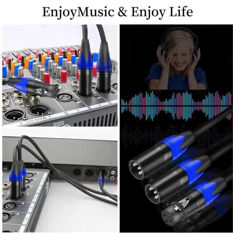 Cavo XLR da 3m maschio a femmina con filo di rame nudo per connessione microfonica audio di alta qualità