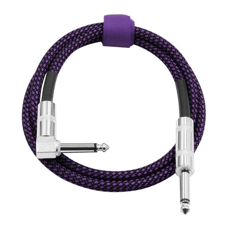 Angolo verso rettilineo Cable per chitarra elettrica 10FT/30FT Nero intrecciato 6.35mm 1/4 inch