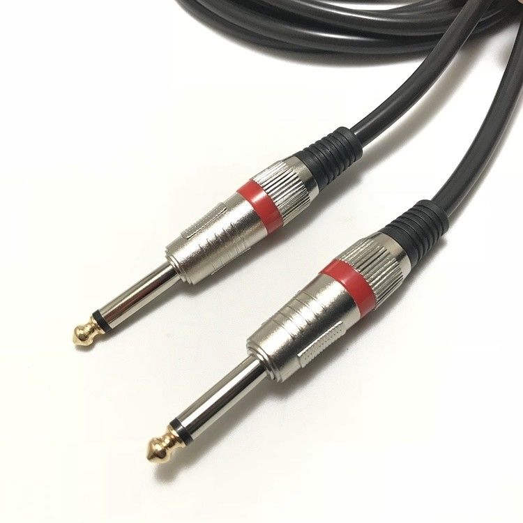 Cavo per chitarra elettrica intessuto da angolo a rettilineo da 6,35 mm per strumenti audio professionali