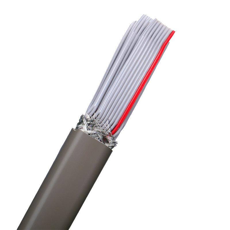 Materiale di guarnizione PVC UL2464 Grigio con bordo rosso 20 Pin Flat Ribbon Speaker Cable