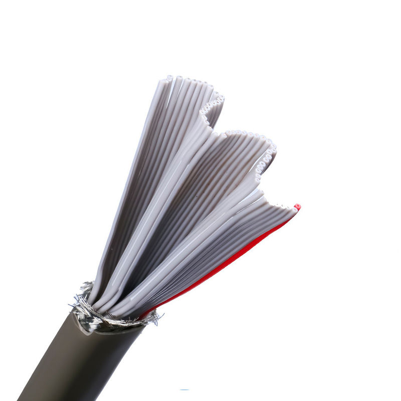 Materiale di guarnizione PVC UL2464 Grigio con bordo rosso 20 Pin Flat Ribbon Speaker Cable