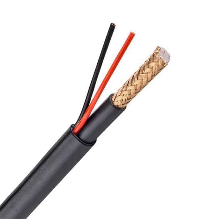 Cavo per telecamere CCTV a filo rotondo Rg59 2c Cable coaxial OEM Rj59 per sistema di sicurezza