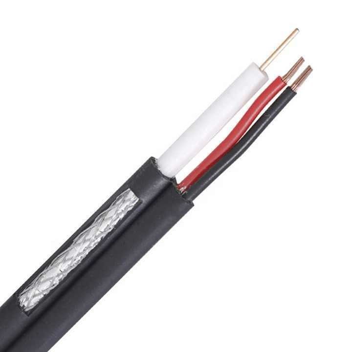 Cavo per telecamere CCTV a filo rotondo Rg59 2c Cable coaxial OEM Rj59 per sistema di sicurezza