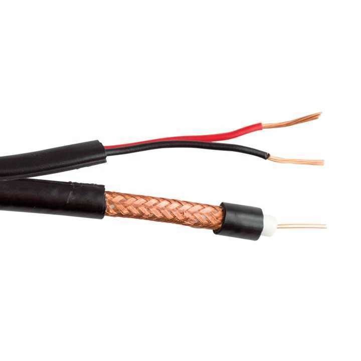 Cavo per telecamere CCTV a filo rotondo Rg59 2c Cable coaxial OEM Rj59 per sistema di sicurezza