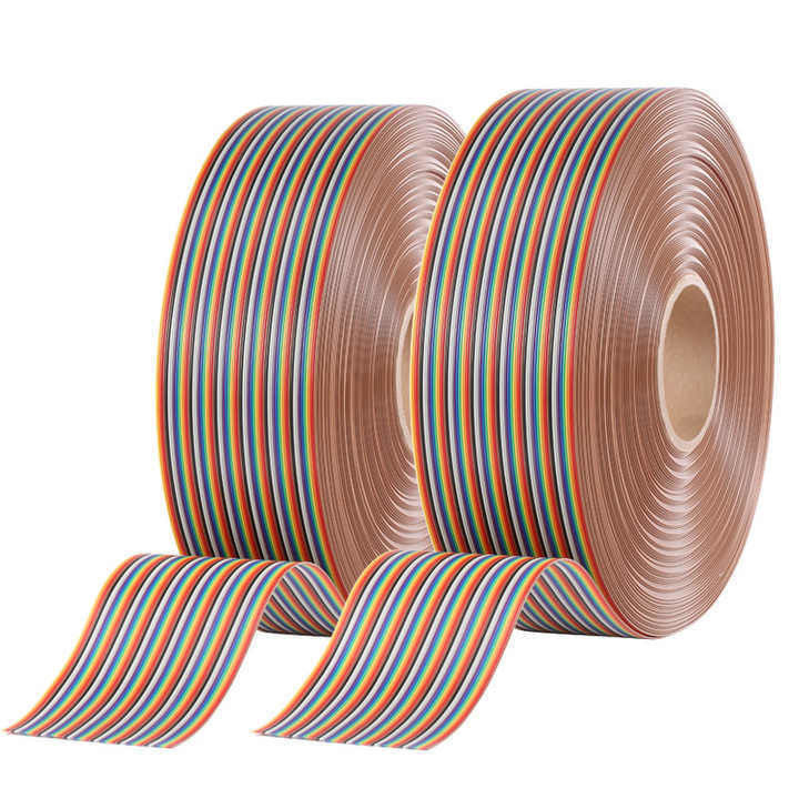 UL2651 28AWG 1.27mm Pitch 10pin 12pin Rainbow Ribbon Harness Flat Cable per industria