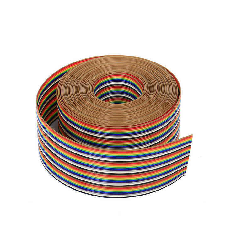 UL2651 28AWG 1.27mm Pitch 10pin 12pin Rainbow Ribbon Harness Flat Cable per industria