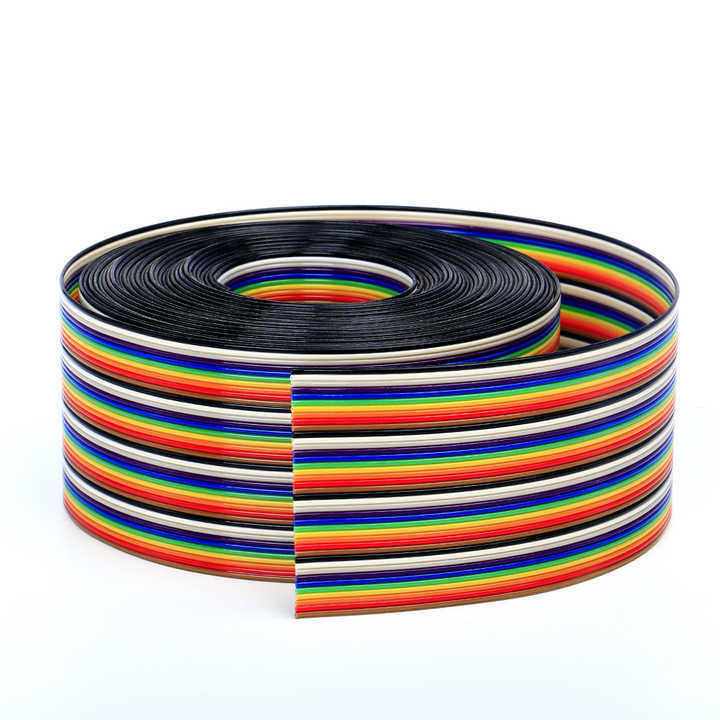 UL2651 28AWG 1.27mm Pitch 10pin 12pin Rainbow Ribbon Harness Flat Cable per industria