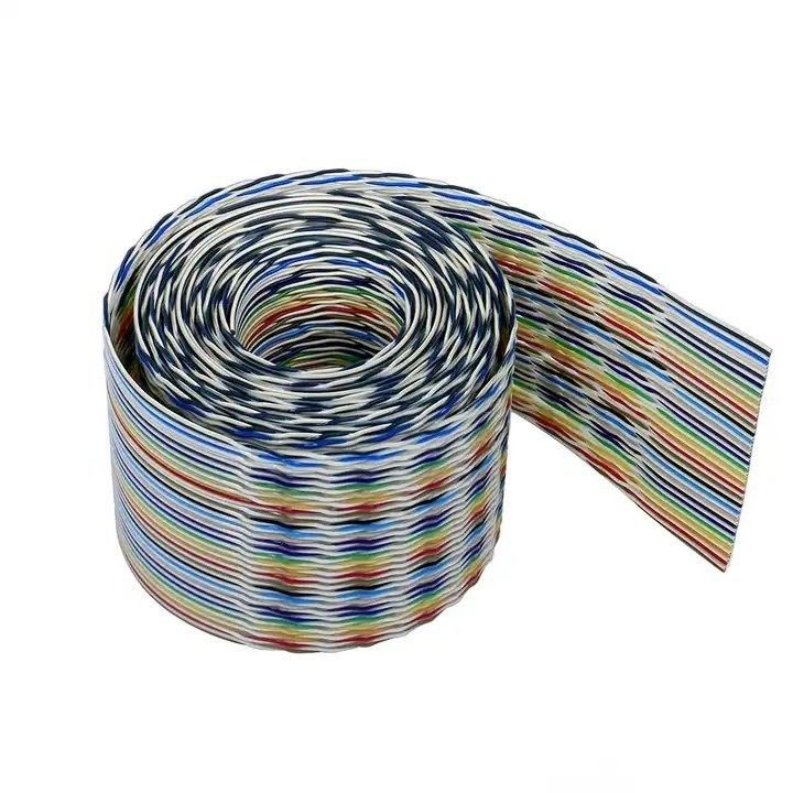 UL2651 28AWG 1.27mm Pitch 10pin 12pin Rainbow Ribbon Harness Flat Cable per industria