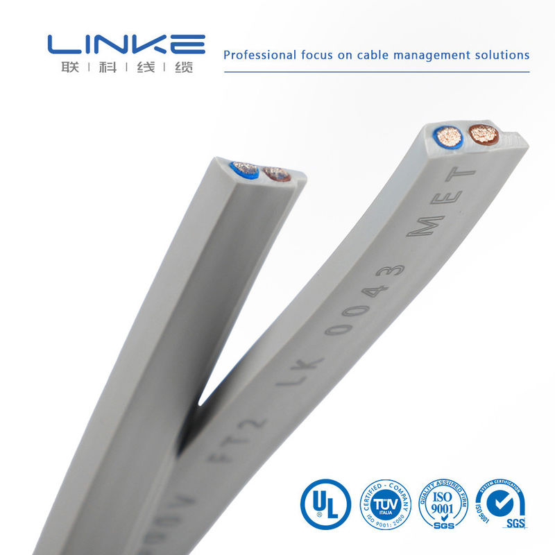 Cavo di alimentazione flessibile in gomma piatta per semiconduttori a 2 conduttori con rame stagnato e isolamento in PVC per applicazioni a 300V