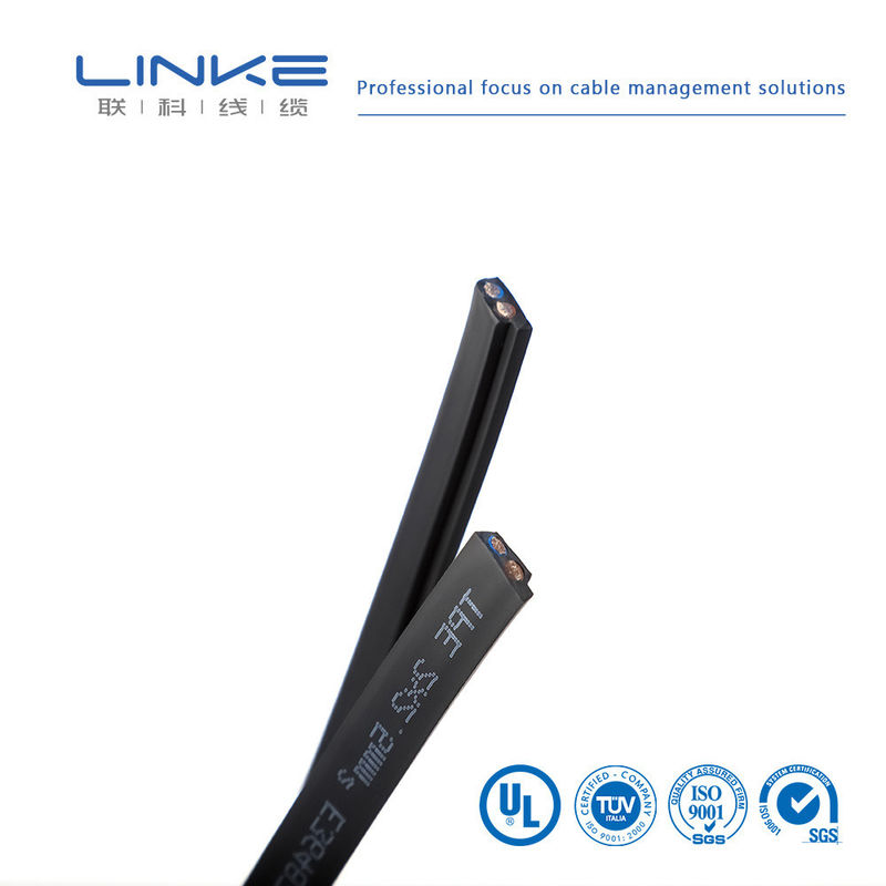 Cavo di alimentazione flessibile in gomma piatta per semiconduttori a 2 conduttori con rame stagnato e isolamento in PVC per applicazioni a 300V