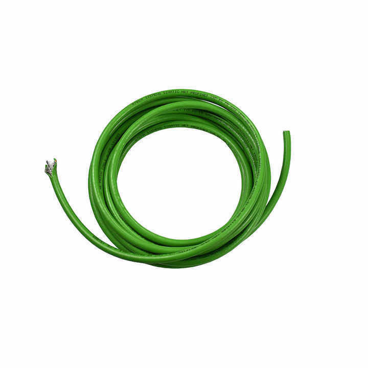 Materiale del conduttore di rame / stagnato di rame personalizzato verde PUR Jacket Canbus cavo del bus industriale con forma di filo rotondo materiale