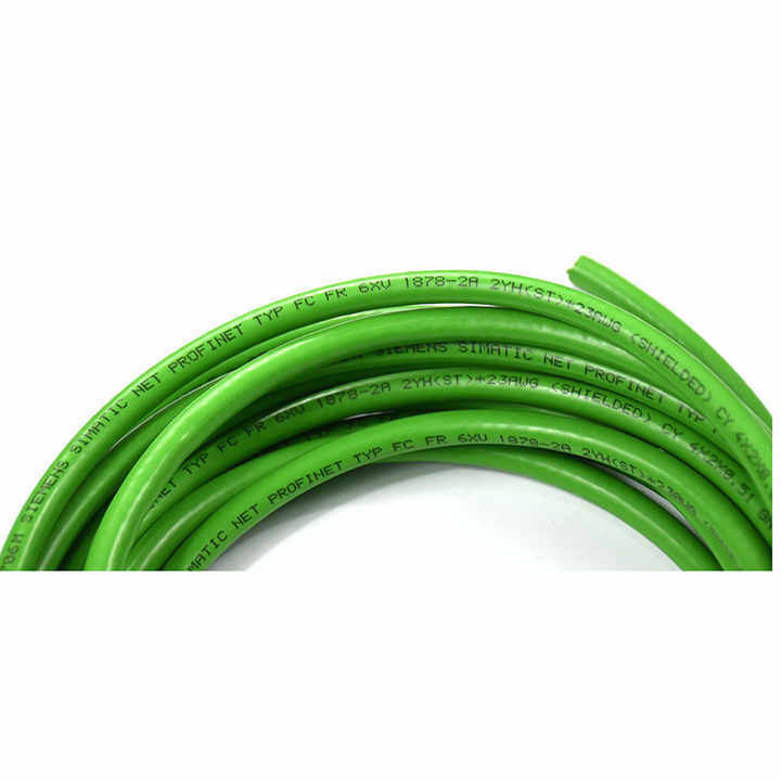 Materiale del conduttore di rame / stagnato di rame personalizzato verde PUR Jacket Canbus cavo del bus industriale con forma di filo rotondo materiale