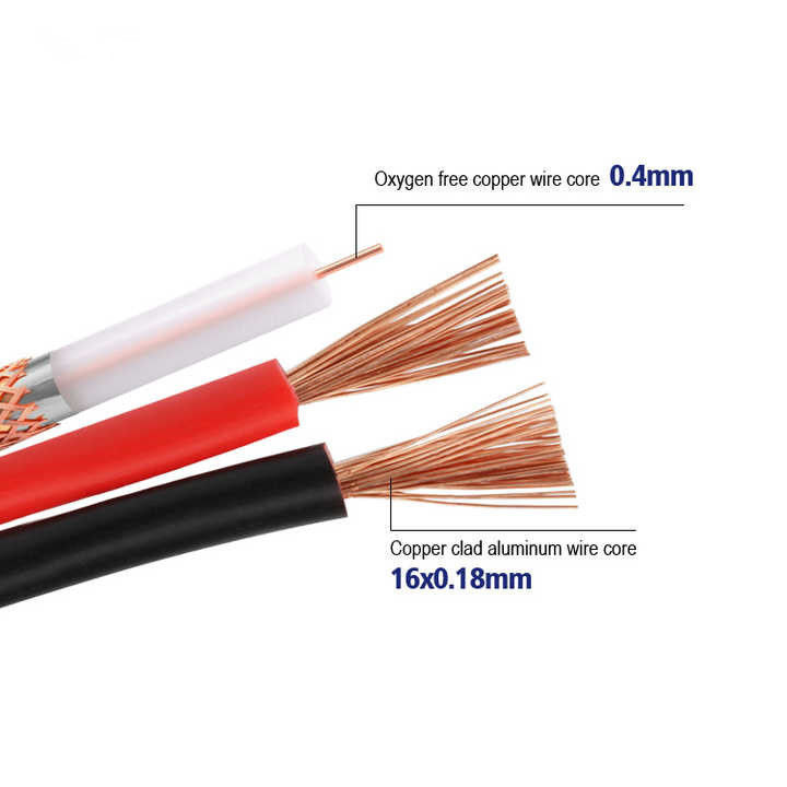 Cavo coassiale di rame nudo 750hm 100 metri Cavo Rg174 con giacca in PVC a corrente di 300V