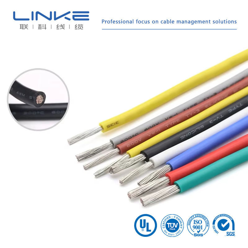UL3135 Filtro di gomma di silicone 30 28 26 24 22 20 18 16 14 12 10 AWG Cablo di illuminazione della lampada a LED isolante di rame morbido