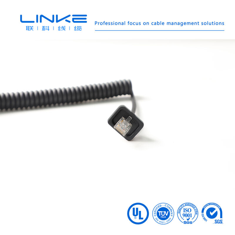 Category 6 Gigabit Shielded Industrial Spring Network Cable with RJ45 Connector for Industrial Ethernet Applications