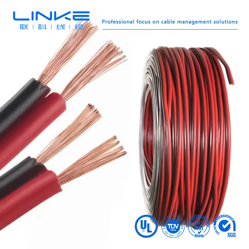 2468 VW-1 80°C 300V 22AWGx2C Cavo Altoparlante Piatto a Nastro PVC UL2468 2 Conduttori