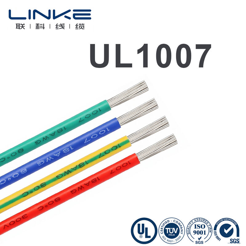 Filo di collegamento elettronico UL1007 con conduttore in rame stagnato, tensione nominale 300V e guaina in PVC personalizzabile