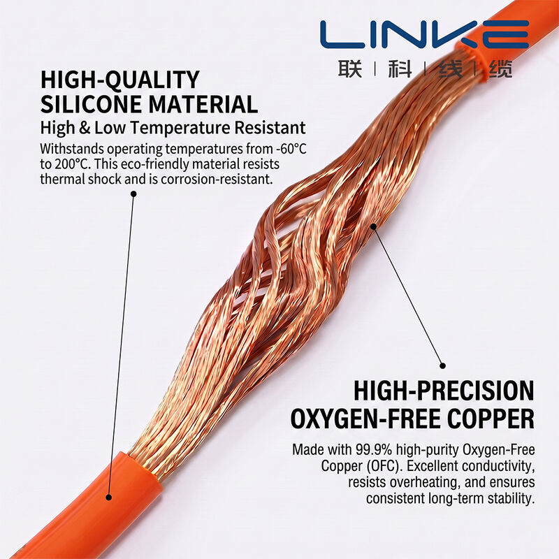 Cavo in silicone ultra morbido ad alta temperatura 200℃ 600V per accumulo di energia e droni